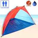 Фото 2 — Пляжний намет-тент "Мушля" двомісний з каркасом Send Tent, синій+червоний
