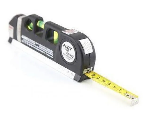 Лазерний рівень з вбудованою рулеткою FIXIT Laser Level Pro 3, 4в1 (рівень, рулетка, лінійка)