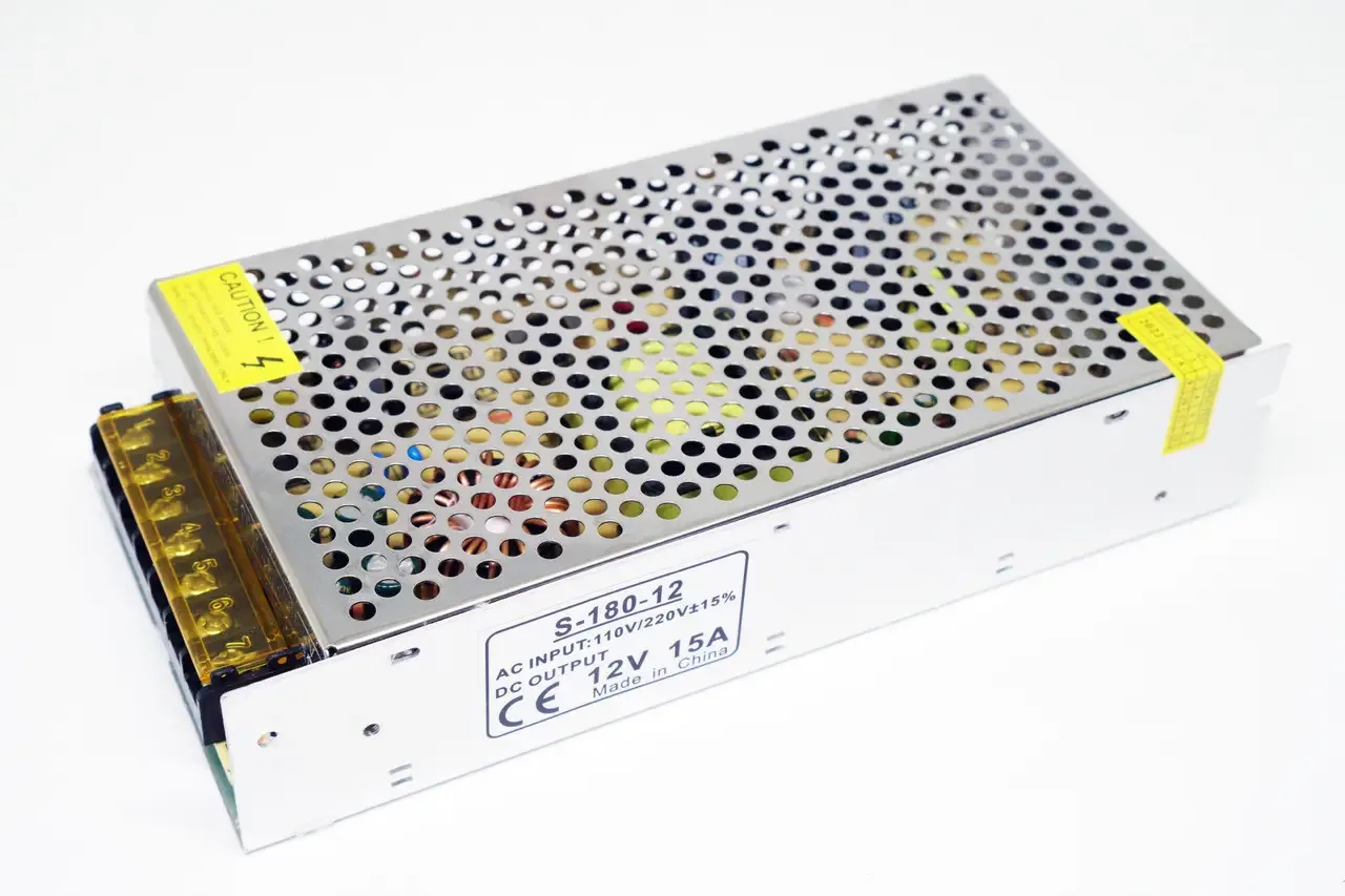 Блок питания 12V 15A в металлическом корпусе, трансформатор для светодиодной ленты