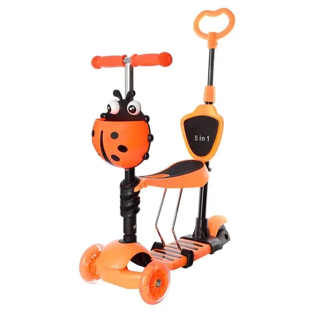 Дитячий самокат Best Scooter 5в1 "Сонечко", помаранчевий