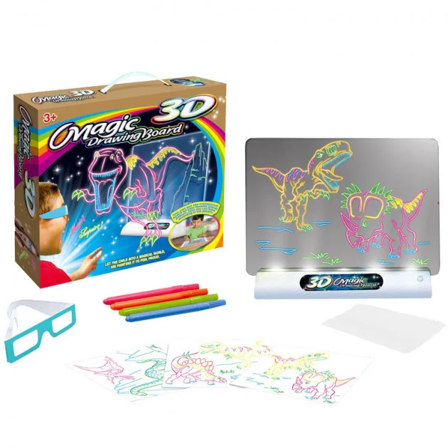Доска для рисования SUNROZ 3D Magic Drawing Board, морской стиль, подсветка, 3D-эффект