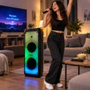 Фото 2 — Портативна акустична система ZPX ZX-7779 400 Вт  / Бездротова колонка з LED-підсвіткою + 2 бездротові мікрофони