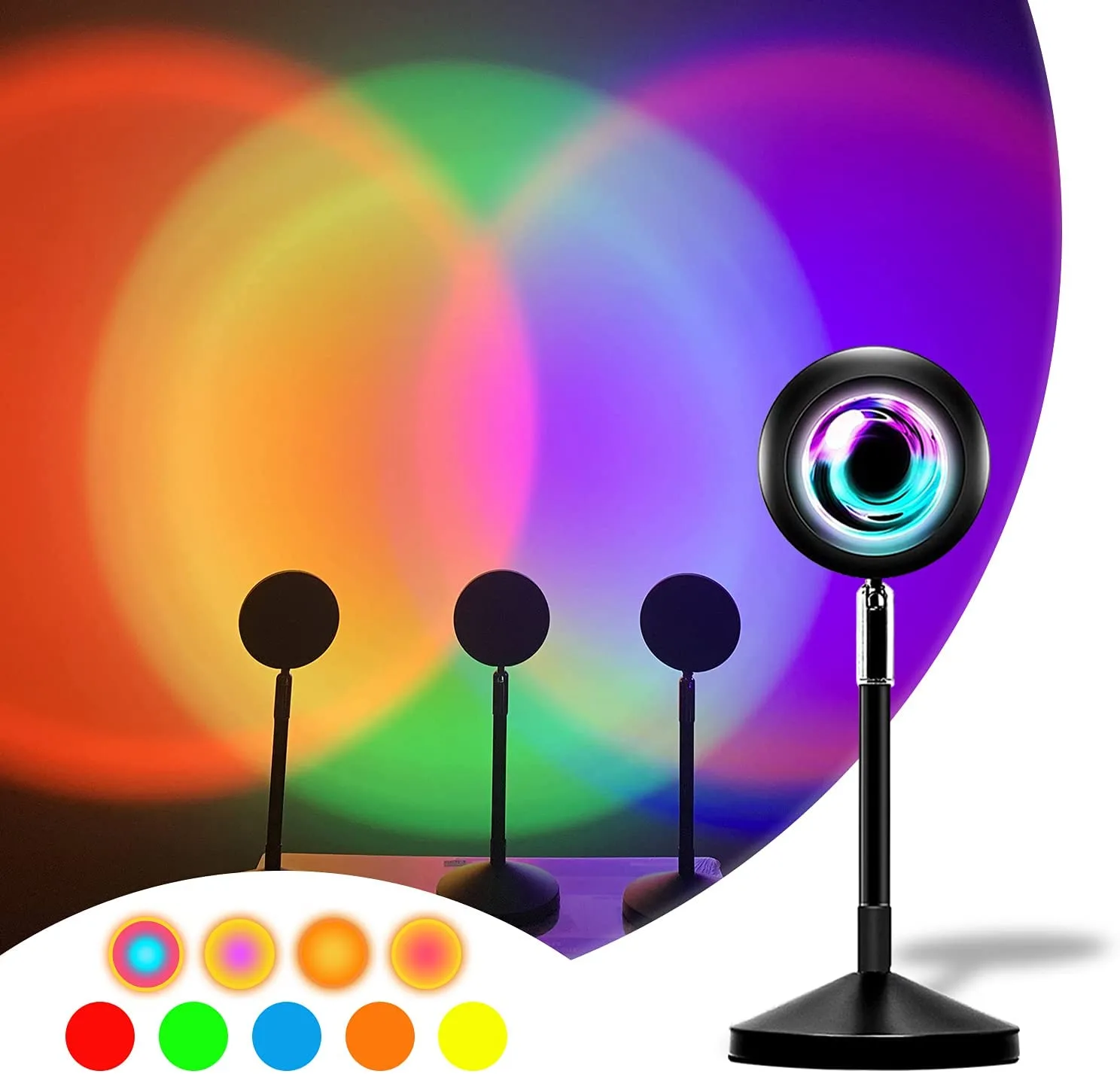 Sunset Lamp RGB 16 кольорів, проекційний світильник заходу сонця з пультом
