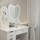 Фото 2 — Туалетний столик з LED-дзеркалом у формі серця та пуфиком STL-MD 95, 100 см
