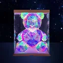 Фото 3 — Геометричний ведмедик Love Bear з LED підсвіткою, USB, рожеве серце