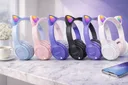 Фото 1 — Беспроводные наушники с кошачьими ушками и LED подсветкой Cat Ear Y47, Bluetooth с микрофоном