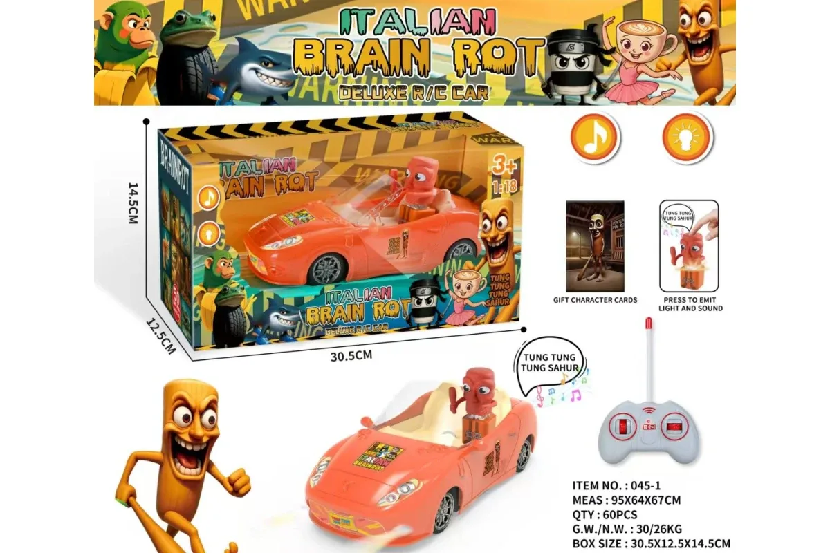 Машинка радіокерована Italian Brain Rot Deluxe R/C Car Tung Tung Tung Sahur