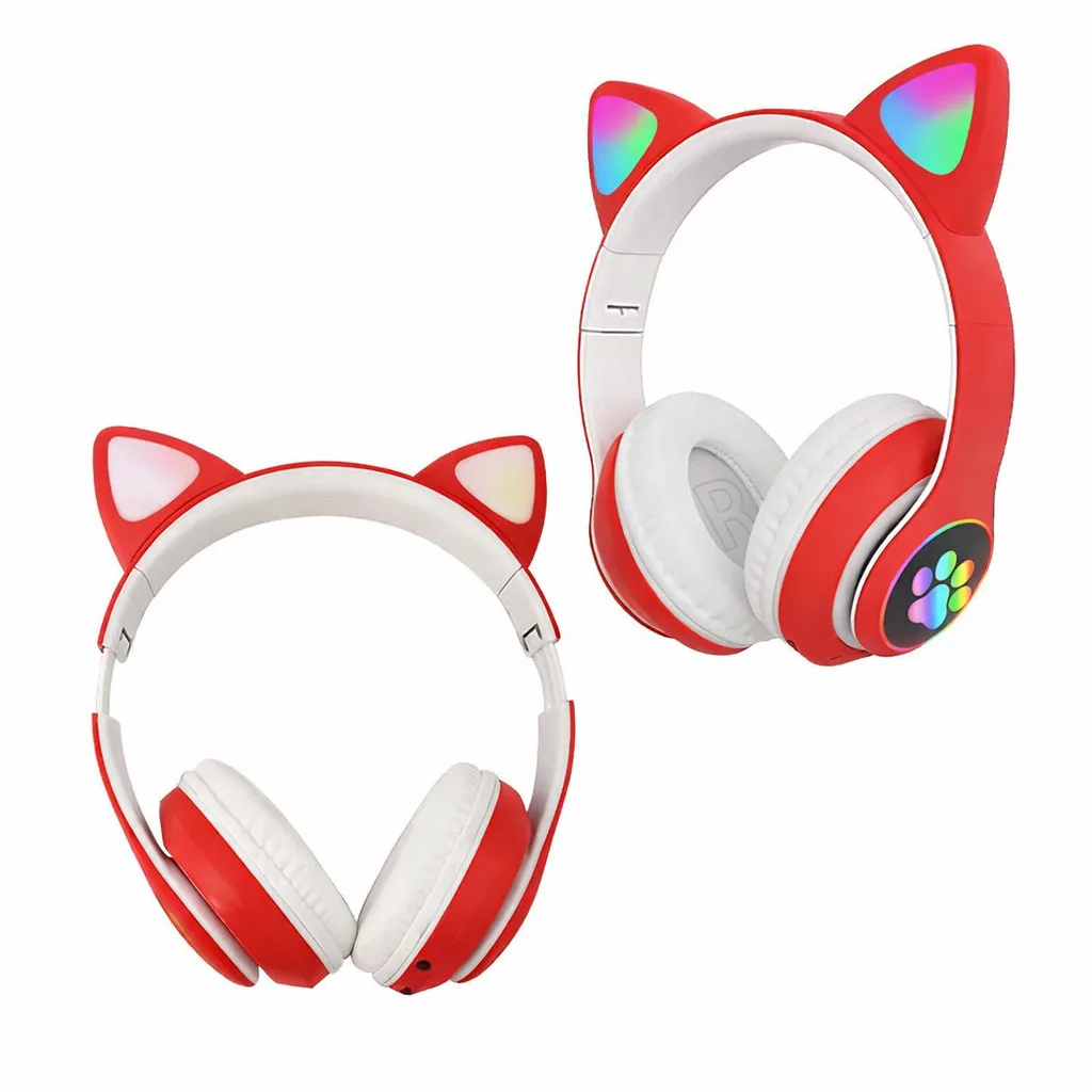 Навушники бездротові Cat STN-28 з мікрофоном, FM радіо, Bluetooth, червоні