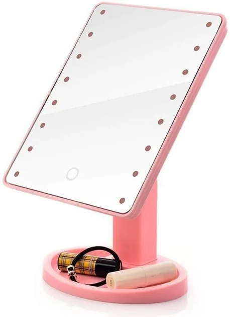 Зеркало для макияжа с LED подсветкой Magic MakeUp Mirror, розовое