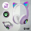 Фото 3 — Навушники бездротові Cat STN-28, Bluetooth, FM радіо, мікрофон, фіолетові