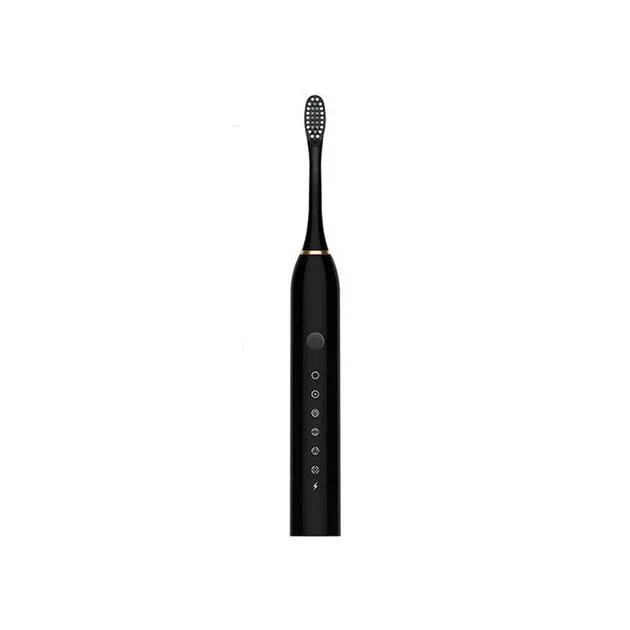 Зубна щітка електрична Sonic Toothbrush X-3, ультразвукова, акумуляторна, 4 насадки, чорна
