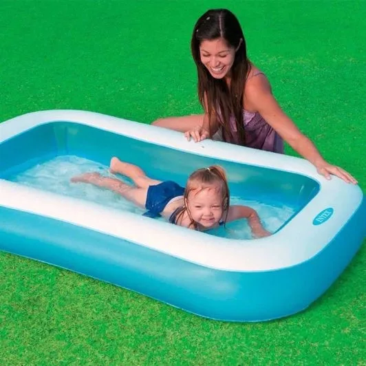 Надувний басейн дитячий Intex 166x100x25 см, 90 л, синій
