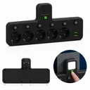 Фото 2 — Мережевий фільтр-адаптер на 5 розеток + USB з індивідуальними кнопками та LED-підсвіткою, чорний