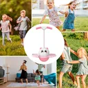 Фото 2 — Джампер детский на резинке с ручками, LED-подсветка, 75х43х30 см, с насосом, розовый
