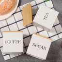 Фото 2 — Набір банок для зберігання Sugar/Coffee/Tea з бамбуковими кришками та підставкою