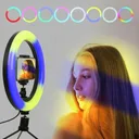 Фото 2 — Кільцева світлодіодна лампа RGB 30 см з кріпленням для телефону