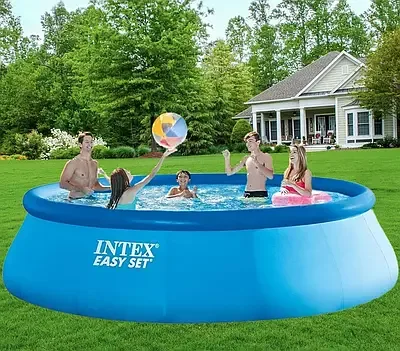 Басейн сімейний Intex 26166, 457x107 см, 12430 л, фільтр-насос, драбина, підстилка, тент