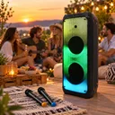 Фото 3 — Портативна акустична система ZPX ZX-7779 400 Вт  / Бездротова колонка з LED-підсвіткою + 2 бездротові мікрофони