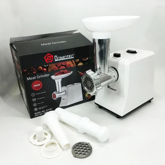 М'ясорубка електрична Domotec R3391, 2000 W, компактна, 3в1