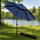 Photo 3 — Beach & Garden Umbrella 1.7 m, Tilt, Valve, Case & Hooks, Blue