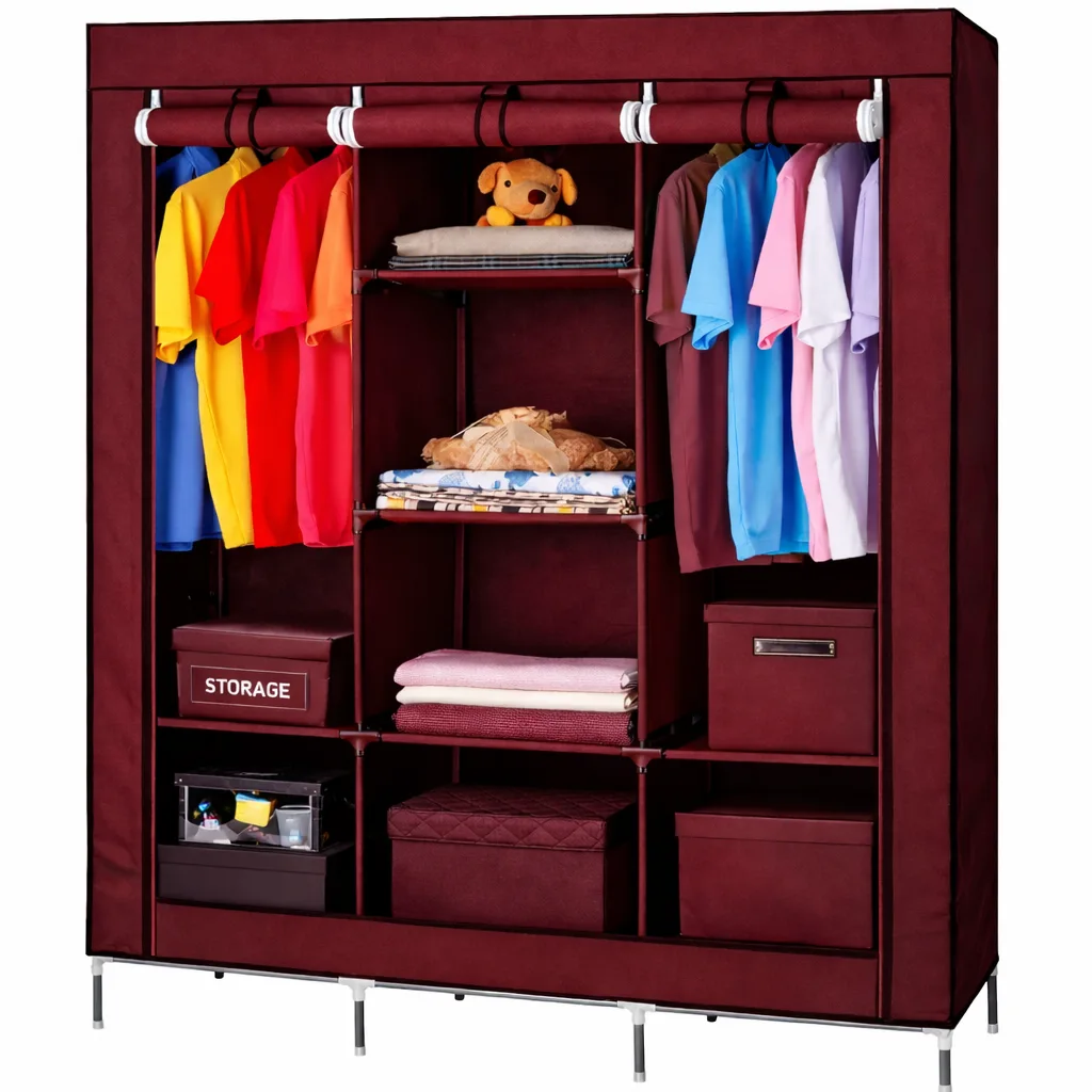 Тканинна шафа HCX Storage Wardrobe 88130, бордо