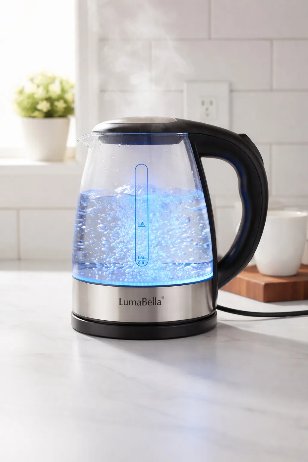 Чайник стеклянный электрический с подсветкой LumaBella LB-59035, 2.5л 1500Вт