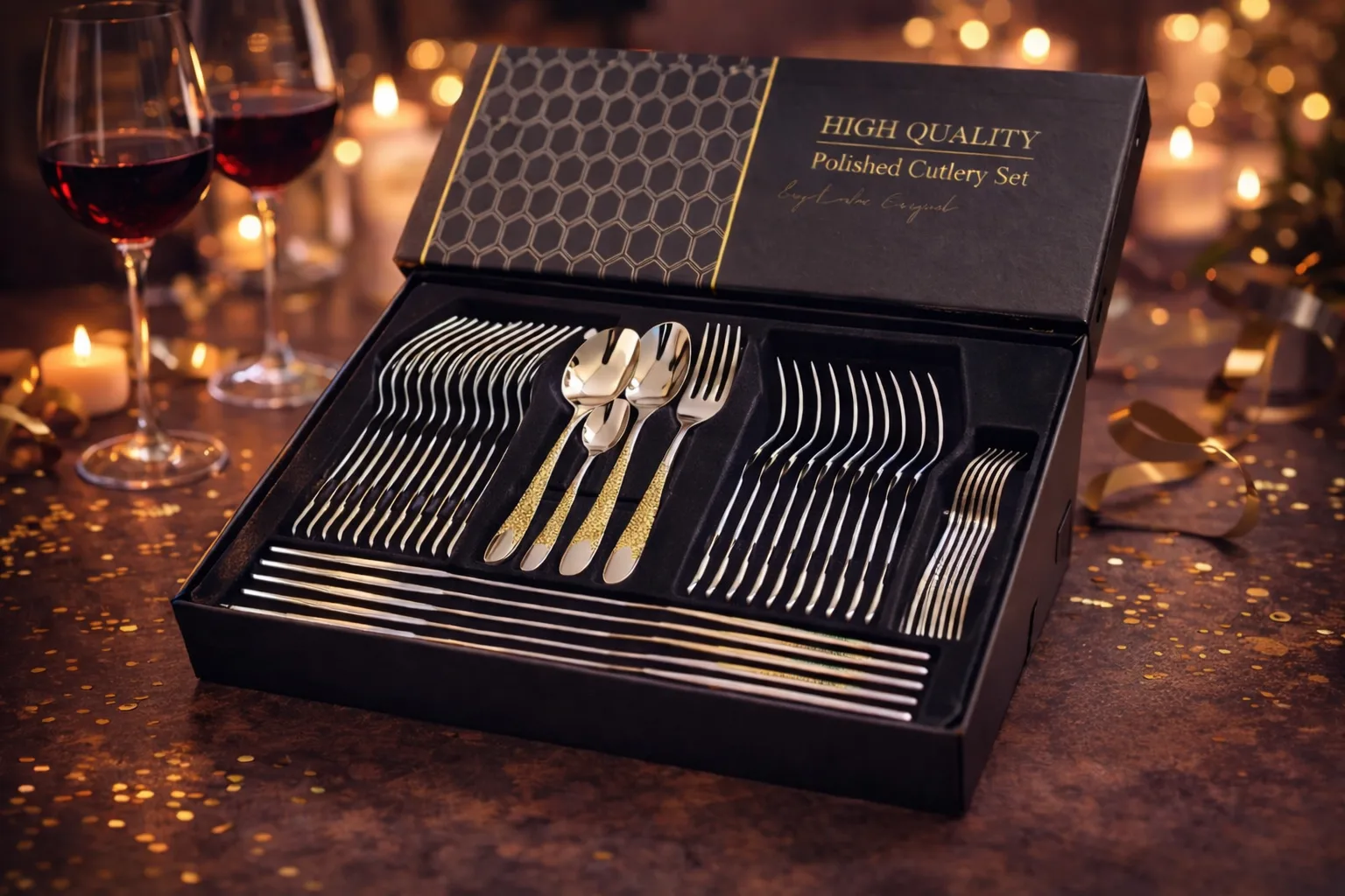 Набір столових приладів Kitchen Ware AND-5641, 48 шт, нержавіюча сталь, на 12 осіб