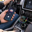 Фото 5 — Автомобільний FM-трансмітер Bluetooth HM103 зі швидкою зарядкою / Модулятор PD/QC 3.0, USB Type-C та RGB-підсвічуванням