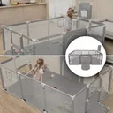 Photo 5 — Kids playpen fence 125x125x63 cm with basketball hoop and toy pocket, gray