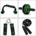 Photo 4 — Fitness set 5-in-1: ab roller, push-up stand, jump rope, hand gripper, mat