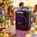 Фото 2 — Портативна акустична система ZPX ZX8823 8" Bluetooth 5.0 TWS / Колонка з LED-підствіткою 250 Вт 3600mAh