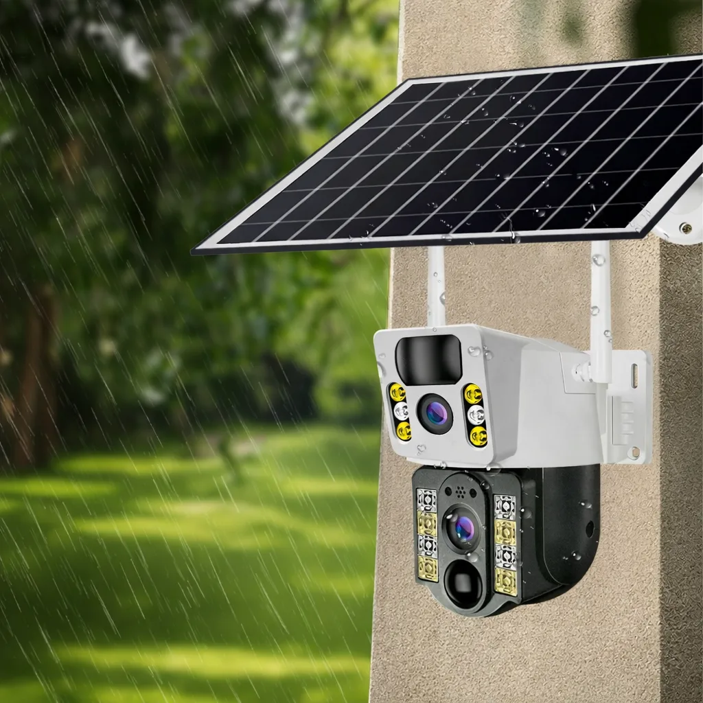 Камера відеоспостереження V380 Pro 4K, Solar 4G, подвійний об'єктив, 8MP, нічне бачення