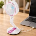Фото 3 — Вентилятор настільний акумуляторний Hurry Bolt HB-2019, USB, 1600 мАг, LED підсвічування
