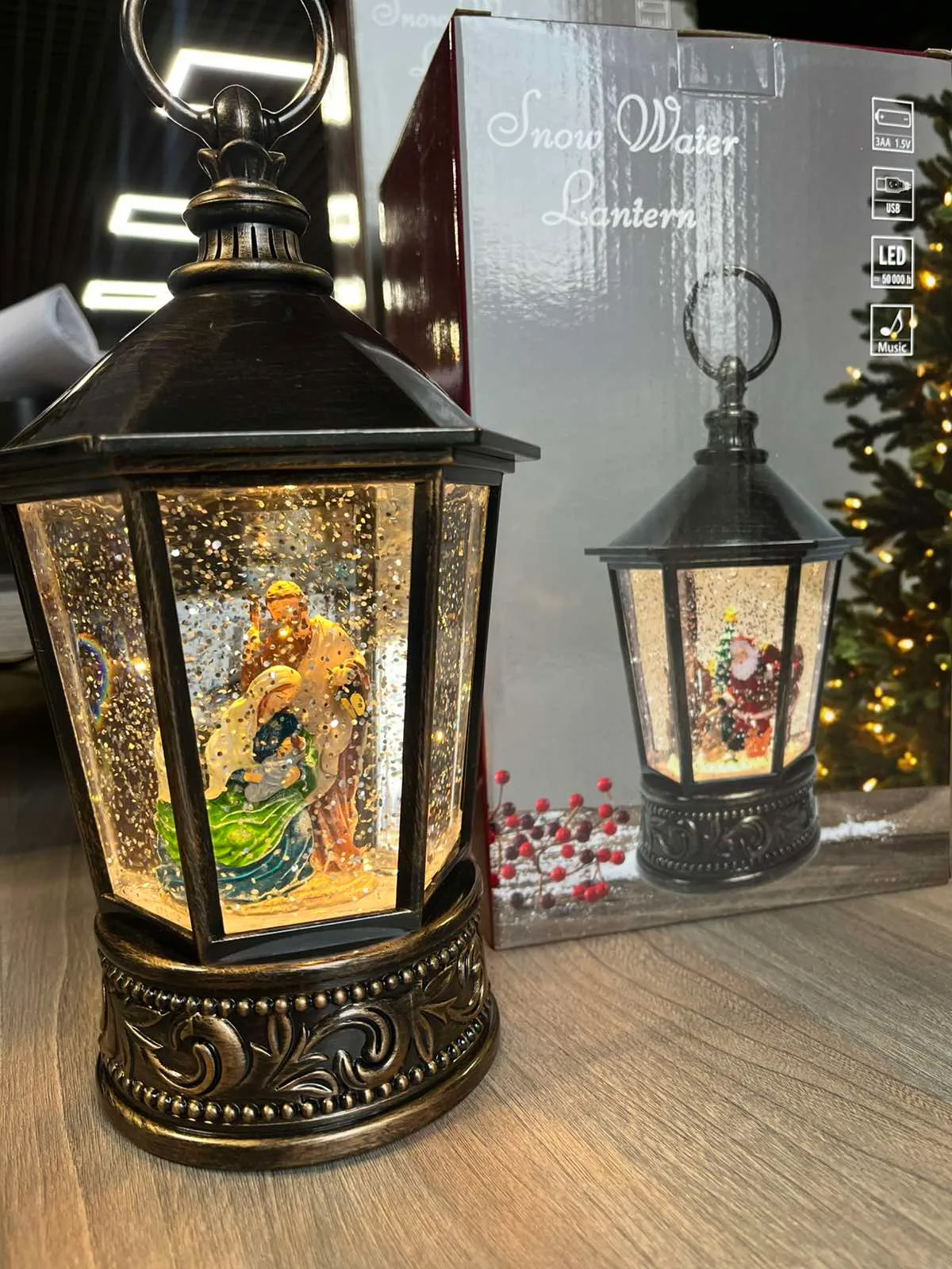 Музыкальный новогодний фонарь «Рождественская ночь» XMAS WDL 24077A