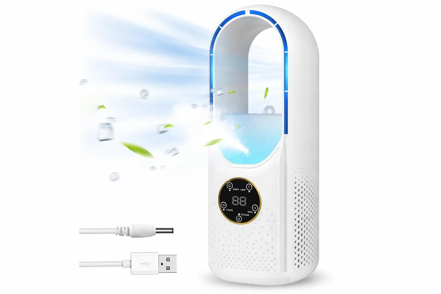 Вентилятор безлопатевий з зволожувачем та LED-підсвічуванням, Air Multiplier
