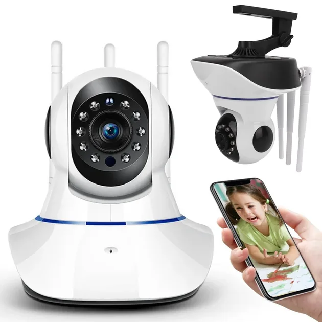 Бездротова поворотна WiFi камера IP360 Elite Lux EL-Q5, 5 антен, датчик руху, нічне бачення