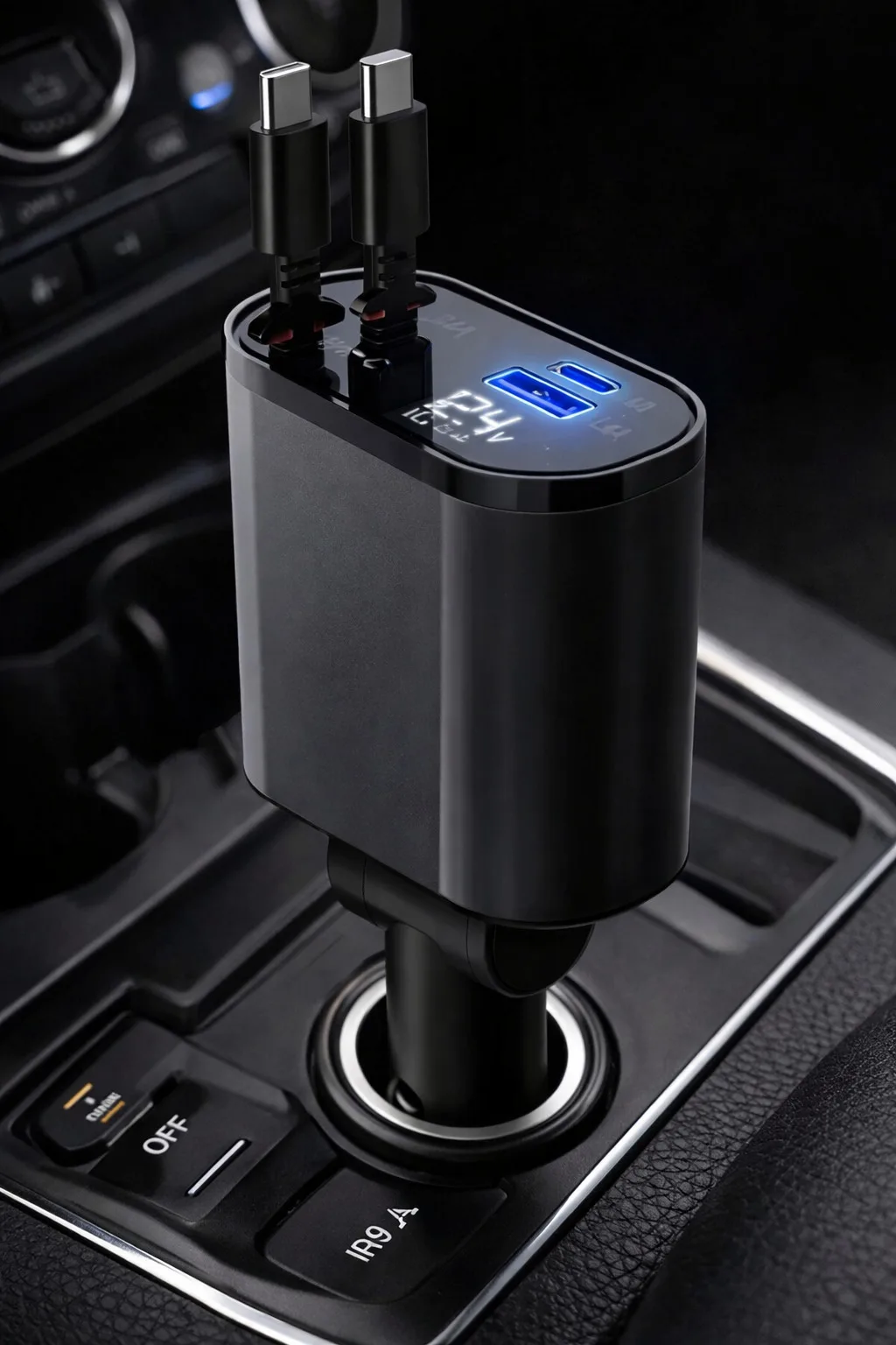 Автомобільний зарядний пристрій швидкий 4в1 Lightning, Type-C, USB