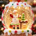 Фото 2 — Ночник XMAS WDL-25015A "Кекс" 22,3 см / Новорічна куля з підсвічуванням та ефектом снігу