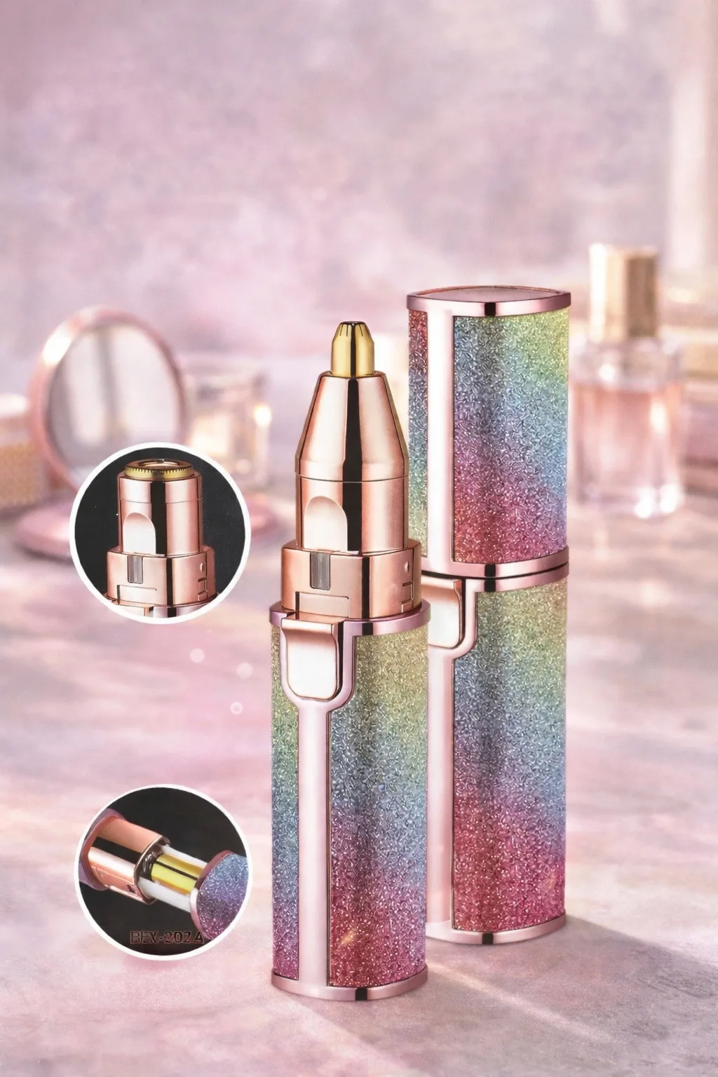 Тример-епілятор для брів жіночий з насадкою Flawless HX-203A