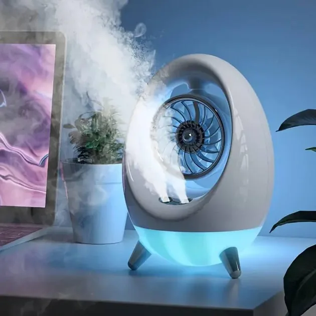Портативний USB-вентилятор з водяним охолодженням Air Cooler 657, розпилювач, нічник, зволожувач