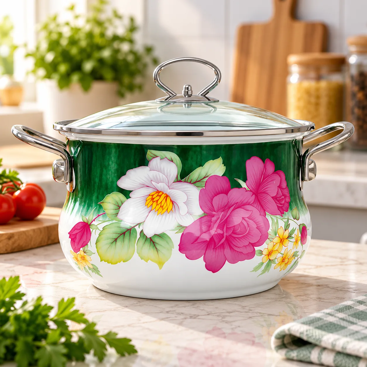 Каструля емальована Benson / Каструля + кришка BN-113 3,6 л