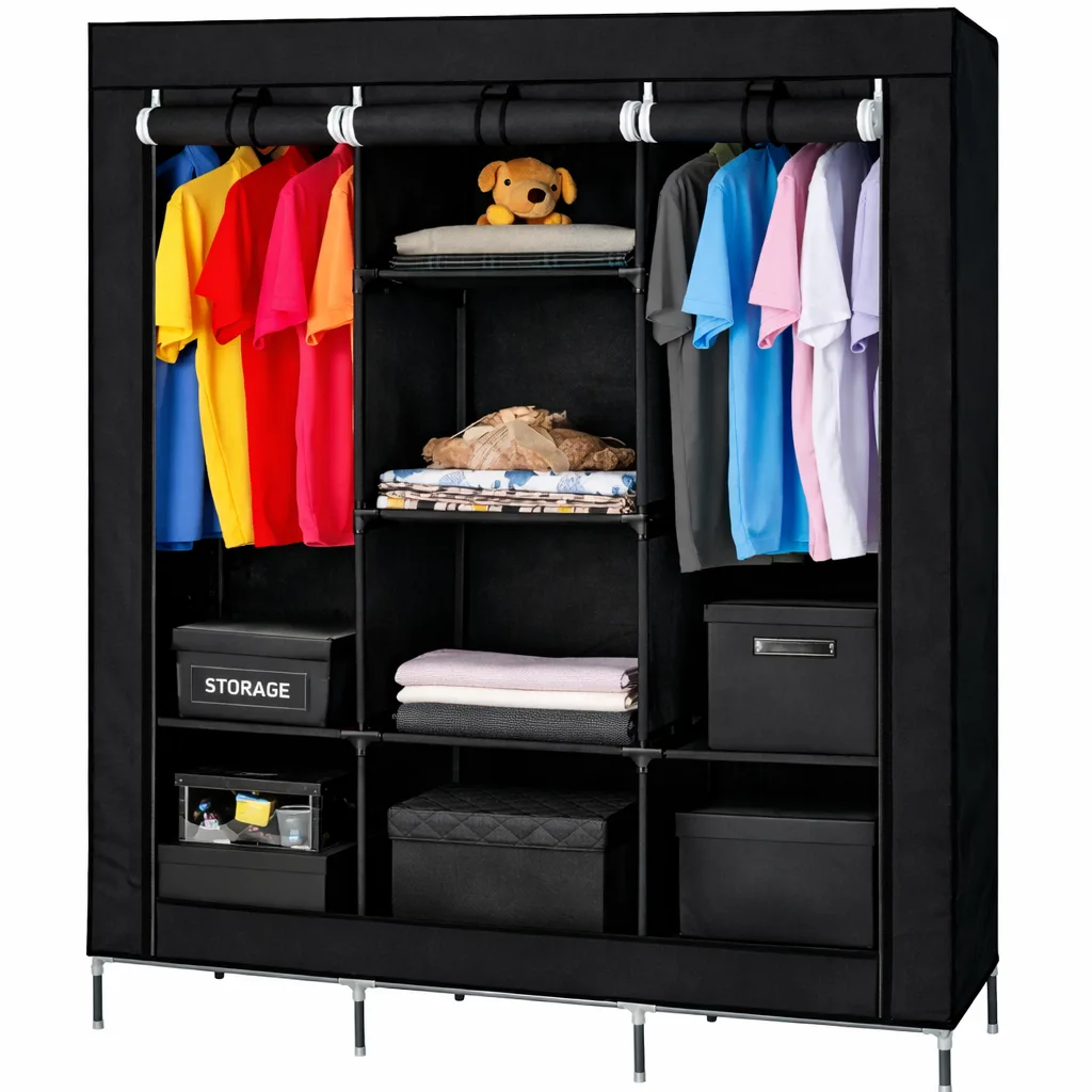 Шафа тканинна HCX Storage Wardrobe 88130, чорна
