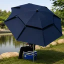 Photo 1 — Beach & Garden Umbrella 1.7 m, Tilt, Valve, Case & Hooks, Blue