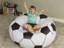 Фото 1 — Крісло-пуф надувне Inflatable Sofa 110×110×85 см, чорно-біле