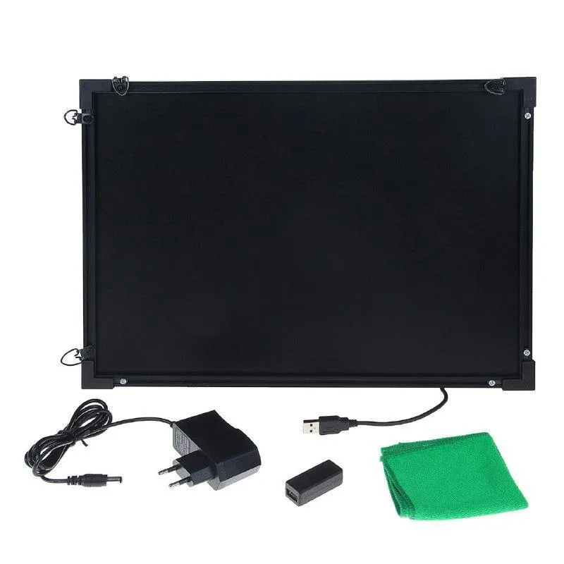 Светящаяся доска для рисования LED Fluorescent Board 30x40 см, с фломастером и салфеткой
