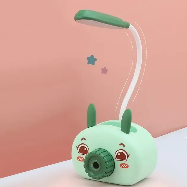 Лампа настольная на гибкой ножке Quite Light Deer, с органайзером для ручек, подставкой телефона, точилкой карандашей, питание от USB