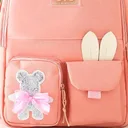 Photo 5 — School Backpack Set 4-in-1 (backpack, shopper bag, purse, pencil case), sequin teddy bear, pink