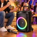 Фото 4 — Портативна Bluetooth-колонка Wireless Speaker TTD-1209 / Акустична система 12" з RGB-підсвічуванням 40 Вт + 2 бездротові мікрофони