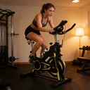 Фото 2 — Велотренажер Everfit Spin Bike 118 жовтий, з маховиком, підсклянником та ЖК-дисплеєм