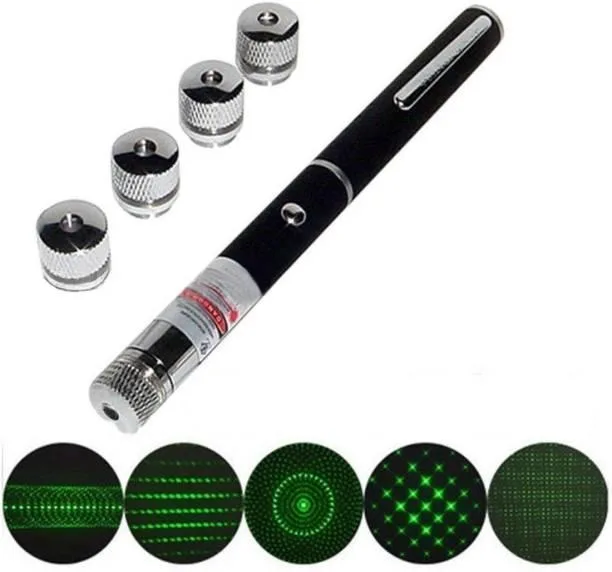 Лазерная указка с LED насадкой LASER GREEN 5IN1